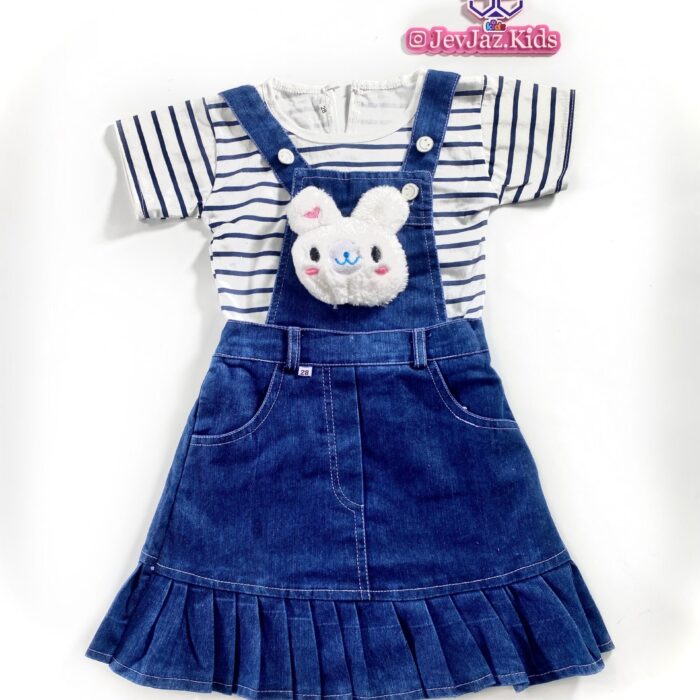 2 PCS BUNNY DENIM DUNGAREES