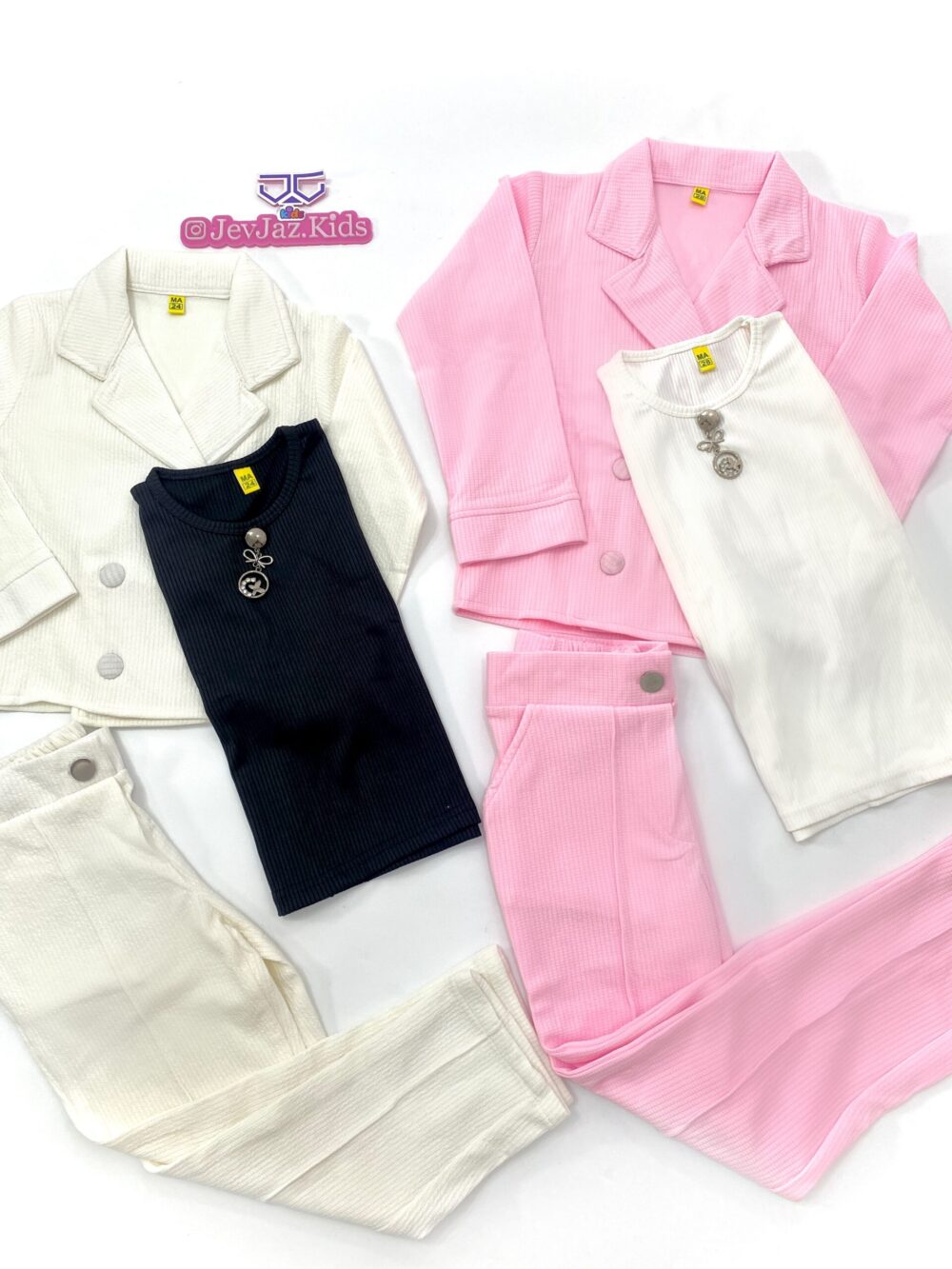 3PCS, JACKET, TROUSER & TOP (White) - Image 2