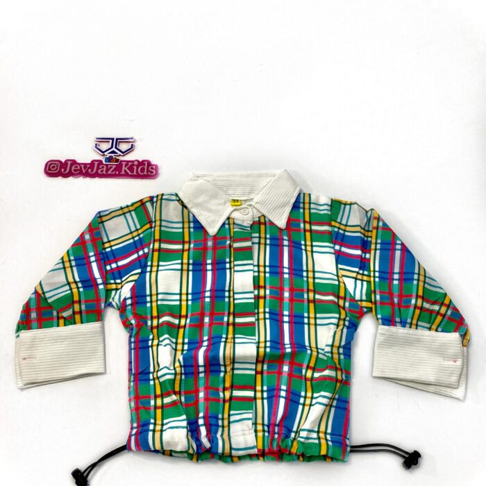 CHECK DRESS WITH WHITE COLLAR(Green)