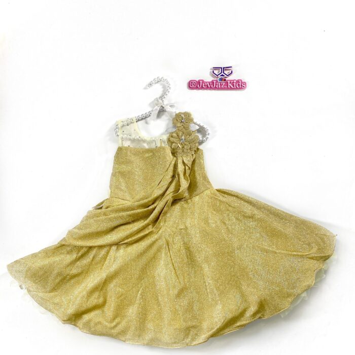 SHINNY-DRESS-WITH-SLANT (Yellow)