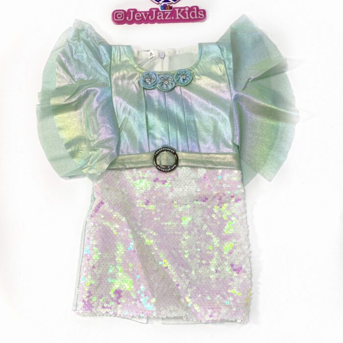 METALLIC AND SEQUIN FITTED DRESS (Green)