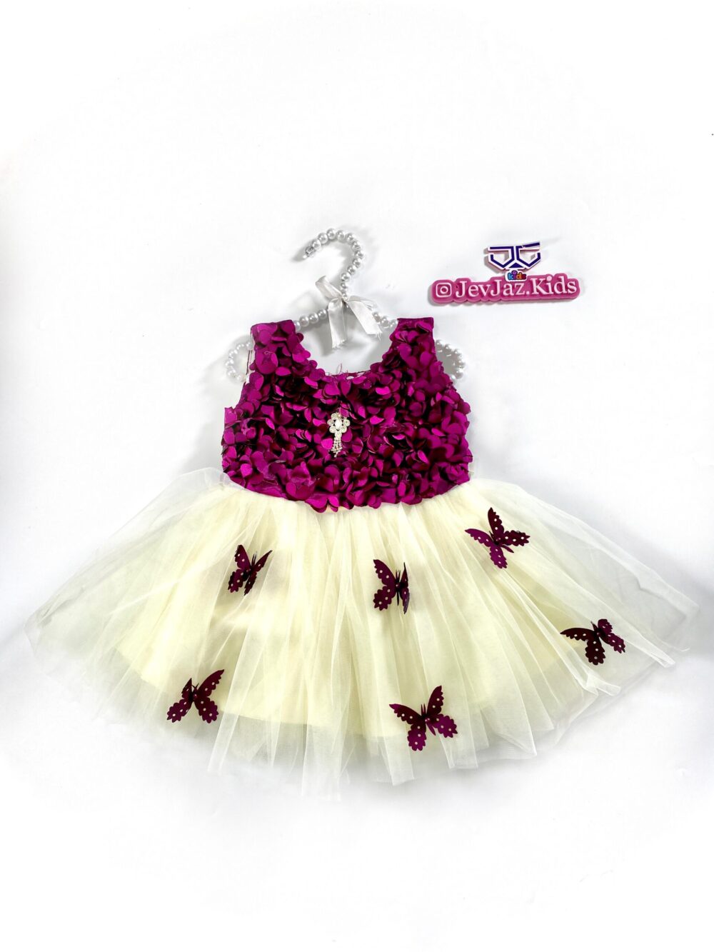 ROSETTE DRESS WITH BUTTERFLY (Purple)