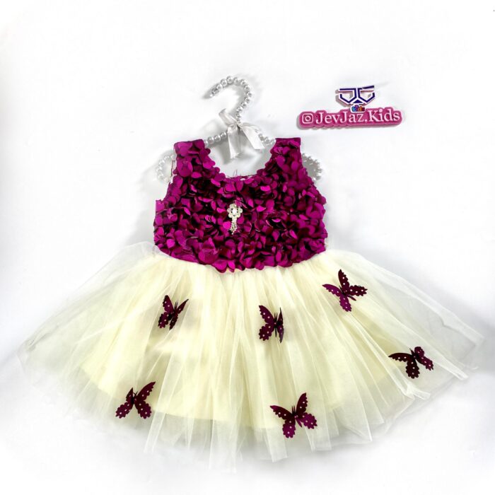 ROSETTE DRESS WITH BUTTERFLY (Purple)