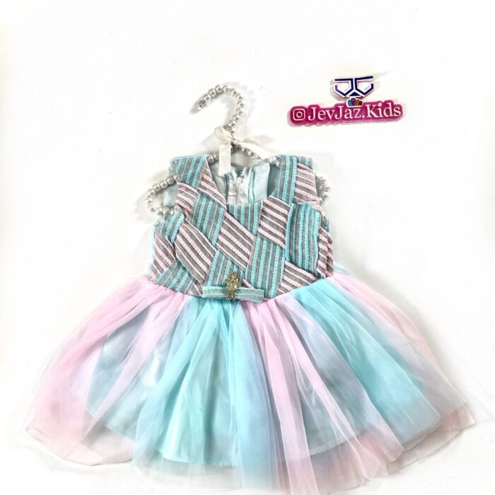 MULTI-COLOR 2 TONE DRESS (Sky-Blue)