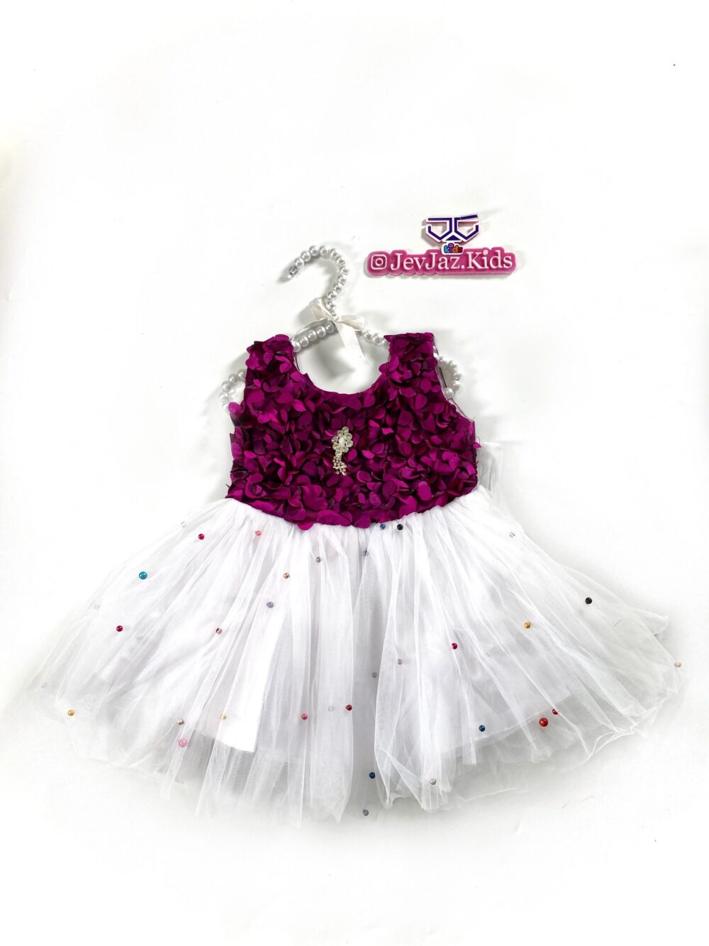 ROSETTE DRESS WITH BEADS (Purple)