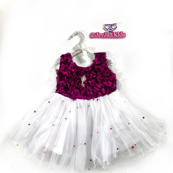 ROSETTE DRESS WITH BEADS (Purple)