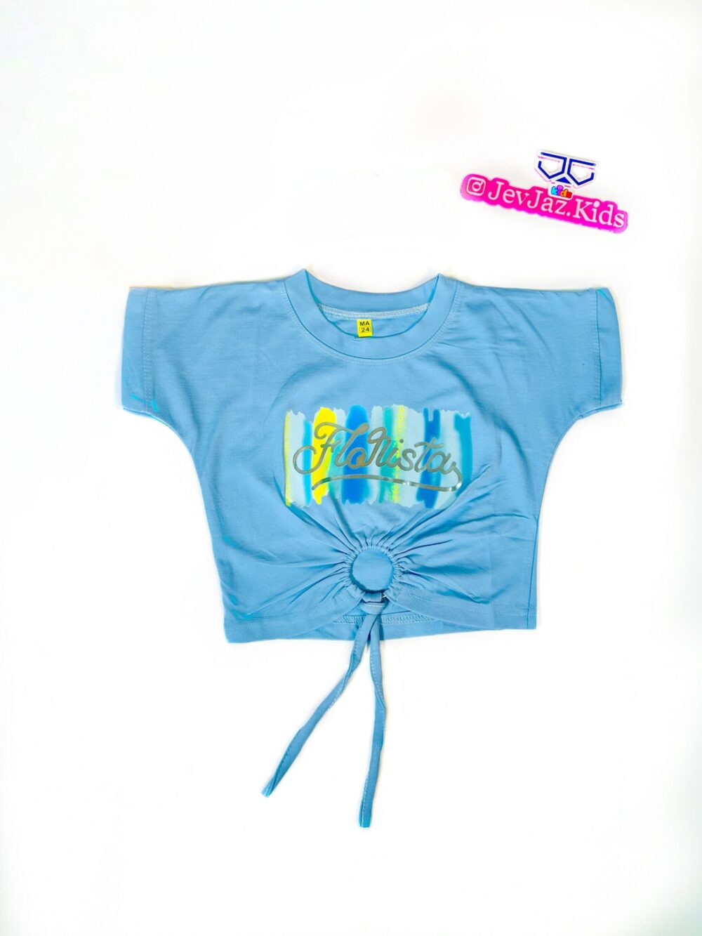 CROP TOP "FLORISTA" WITH CIRCLE ROPE(Sky Blue)