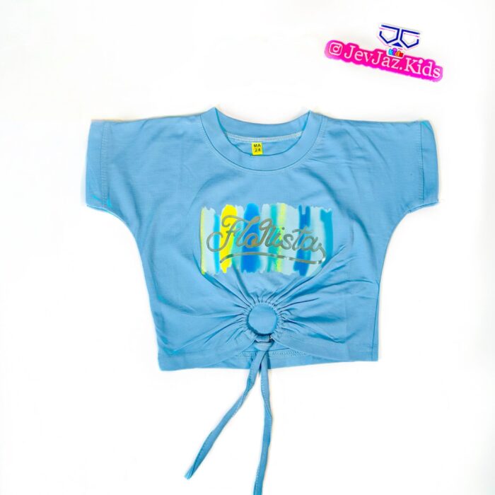 CROP TOP "FLORISTA" WITH CIRCLE ROPE(Sky Blue)