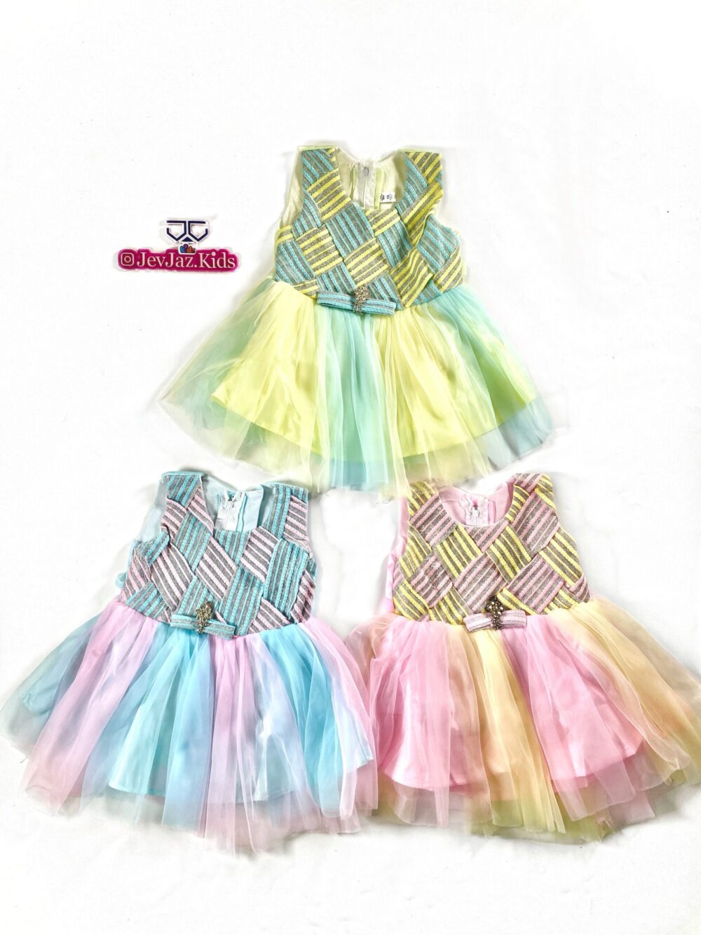 MULTI-COLOR 2 TONE DRESS (Sky-Blue) - Image 2