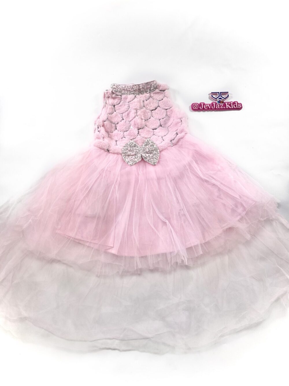FUR AND TULLE DRESS (Pink)