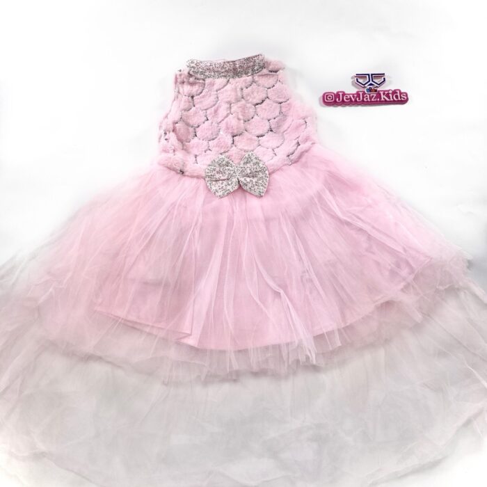 FUR AND TULLE DRESS (Pink)