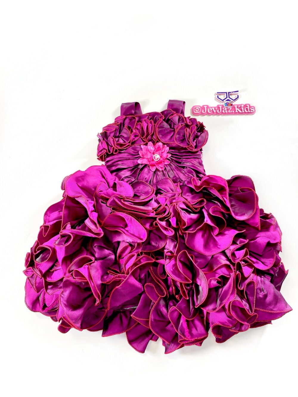 MAGENTA RUFFLE DRESS