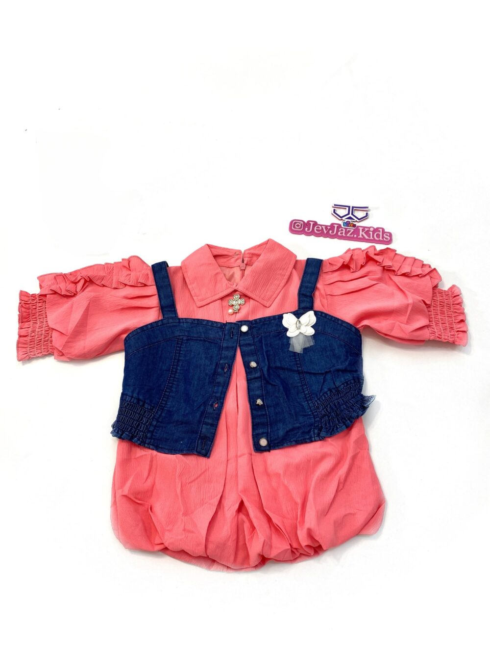 2PCS TOP AND DENIM BRALET (PINK)