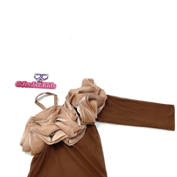RUFFLE MONO SLEEVE(Brown)