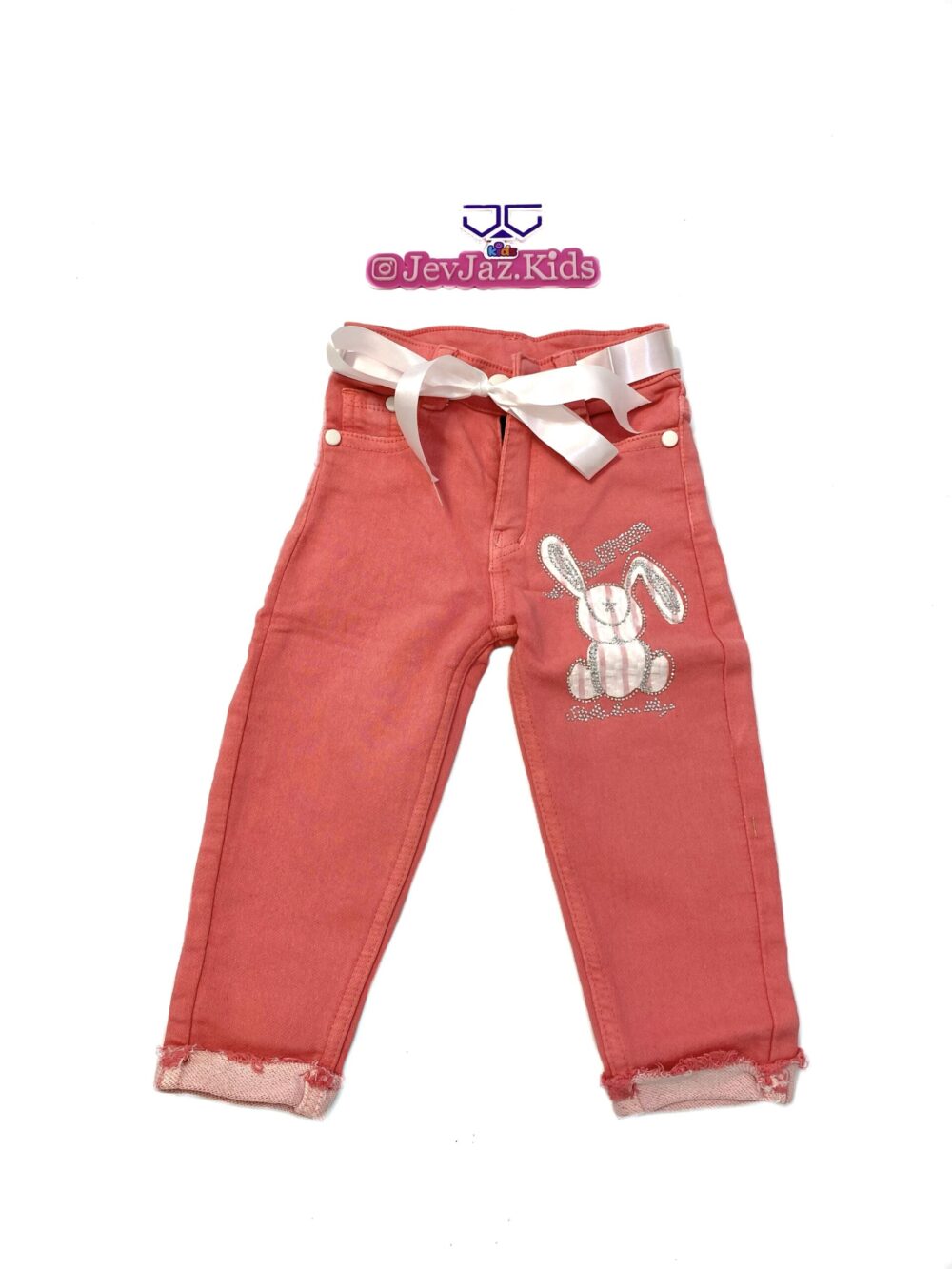 DENIM PANT WITH WHITE ROPE (Peach)