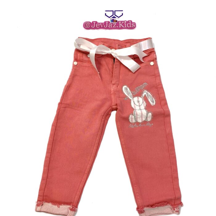 DENIM PANT WITH WHITE ROPE (Peach)