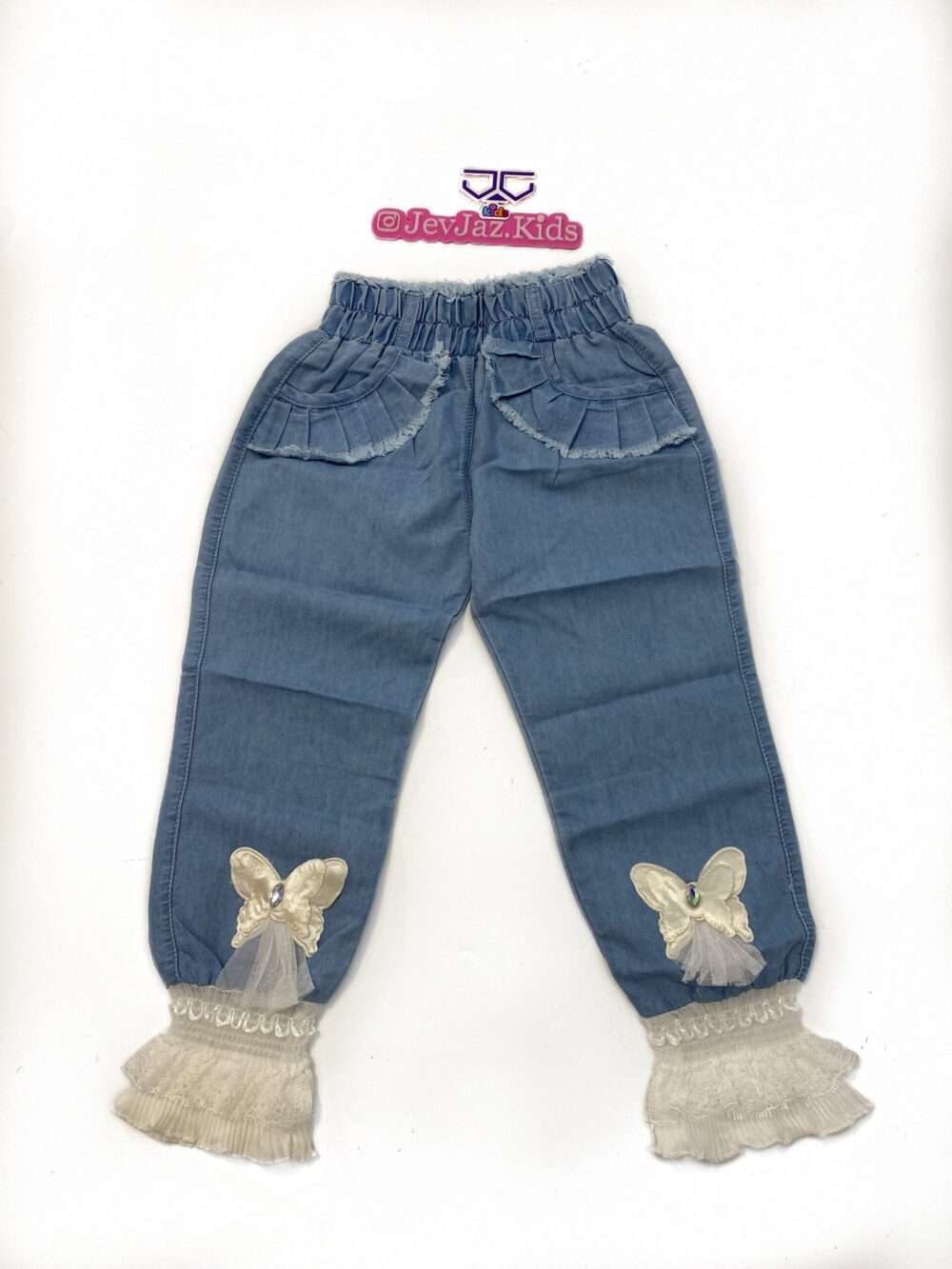 ANKLE LACE BLUE DENIM