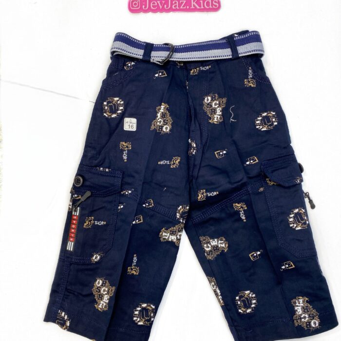 3 QUARTER SHORT WITH BELT (NAVY)
