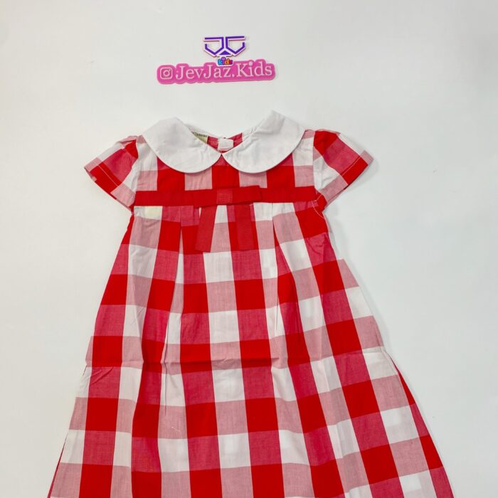 CHECK DRESS WHITE COLLAR (Red/White)