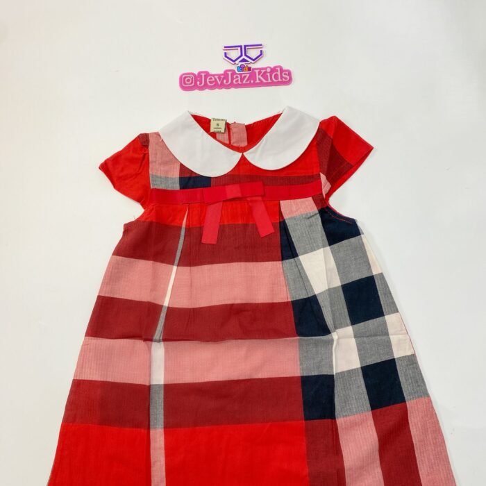 CHECK DRESS WHITE COLLAR (Red/Black)