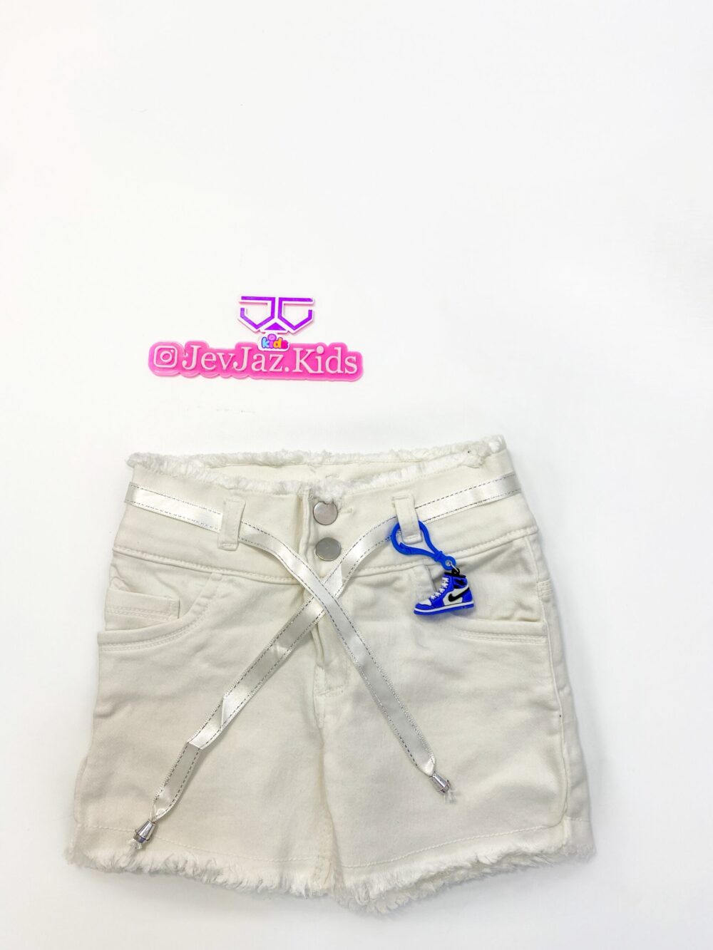 DENIM WHITE SHORT (Toy Key holder)