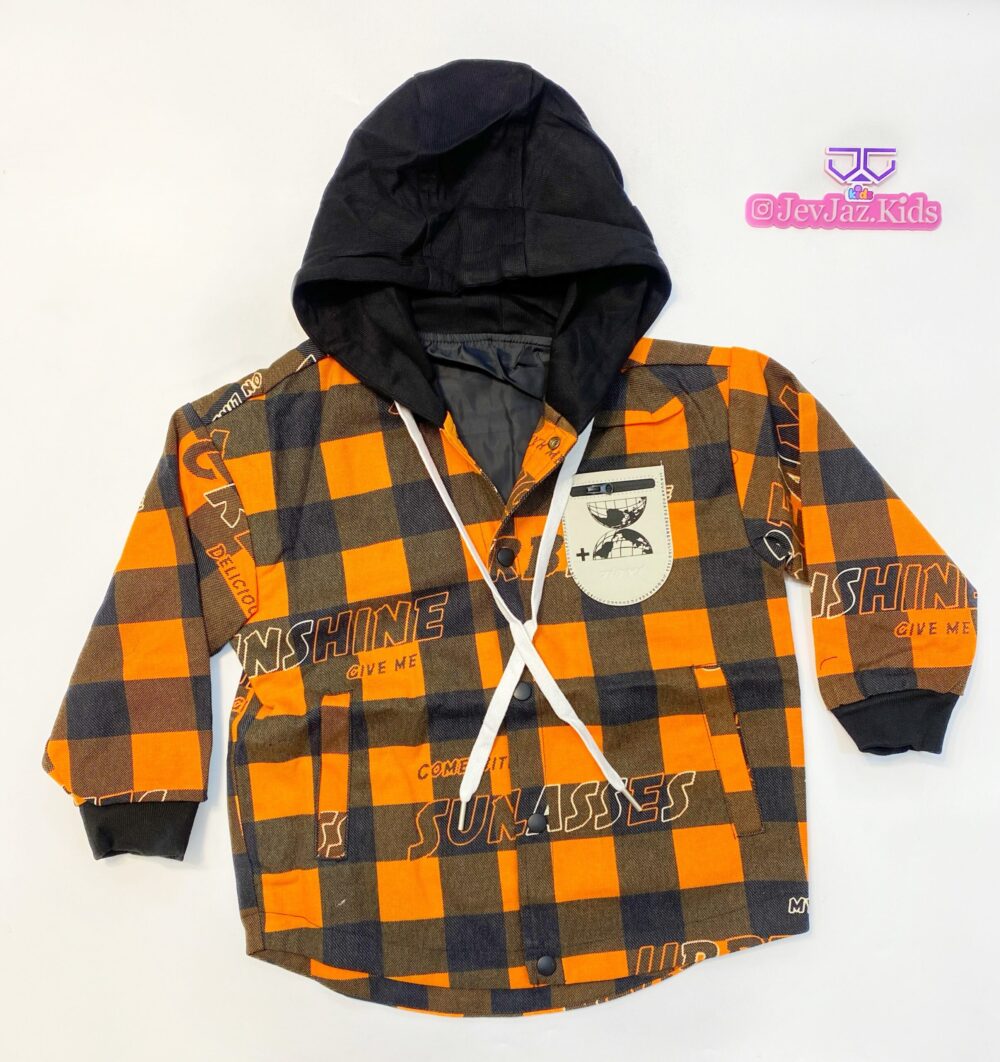 CHECK HOOD JACKET (Orange)