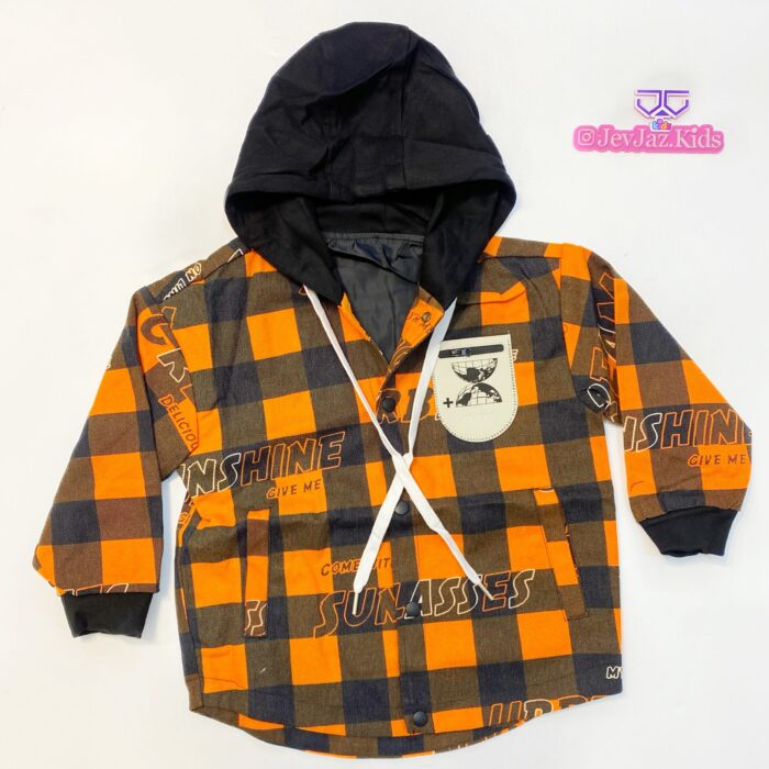 CHECK HOOD JACKET (Orange)