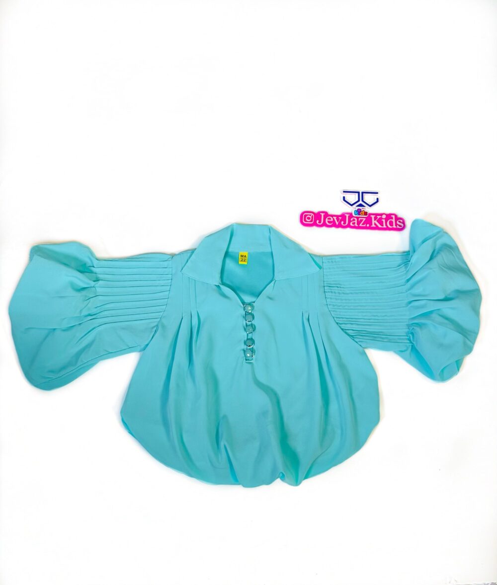 3 QUARTER PUFF SLEEVE WITH COLLAR(Mint)