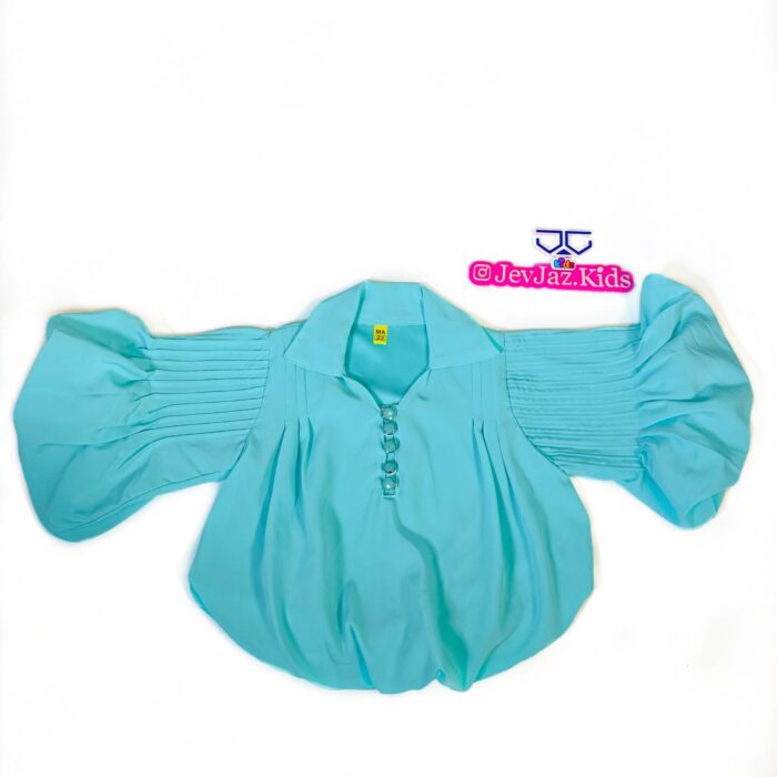 3 QUARTER PUFF SLEEVE WITH COLLAR(Mint)