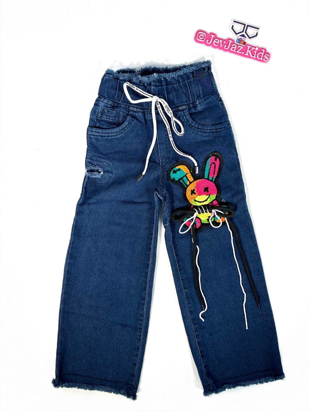 DENIM COLOURFUL BEAR PANT (Dark)