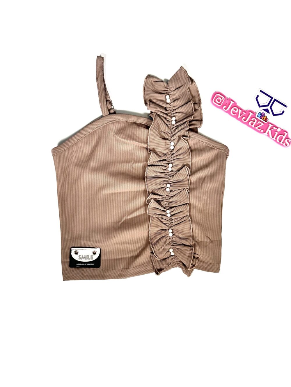 MONO SLEEVE WITH PEARLS(Brown)