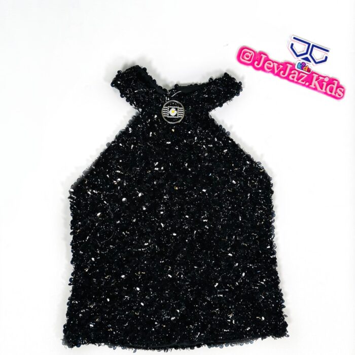 BLACK SHINNY HALTER NECK TOP