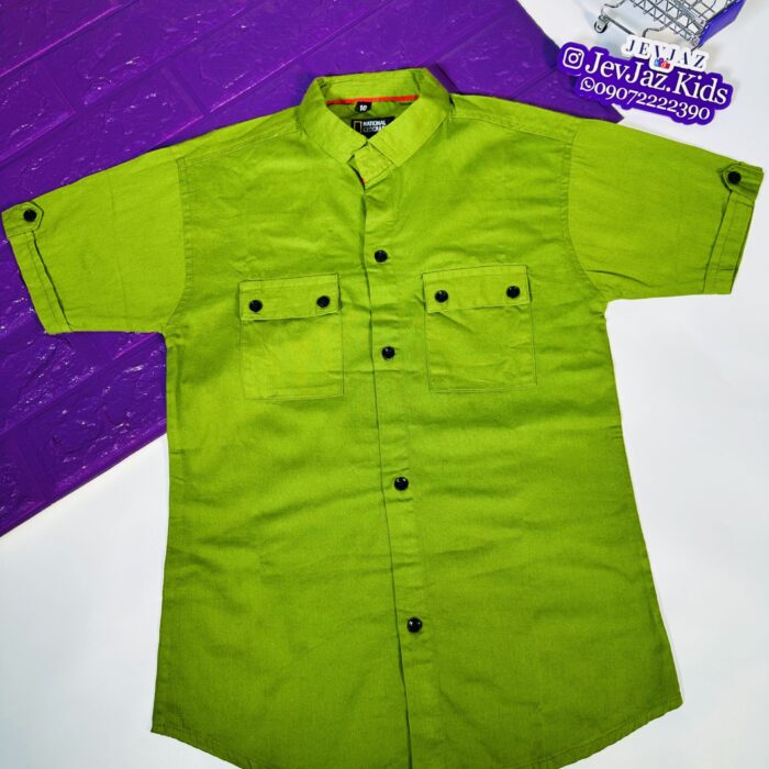 NATIONAL GEOGRAPHIC PLAIN SHIRT SHORT SLEEVE BUTTON DOWN (Green)