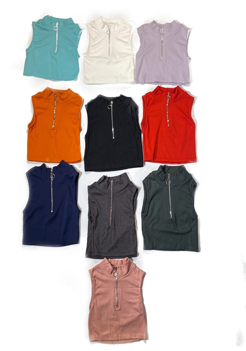 SLEEVELESS CROP TOP WITH ZIP