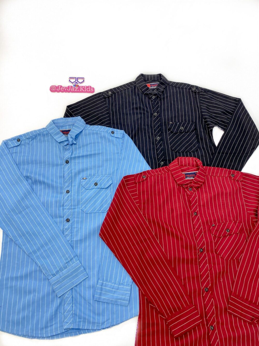 SR STRIPE DRESS SHIRT LONG SLEEVE BUTTON DOWN (Sky blue) - Image 2