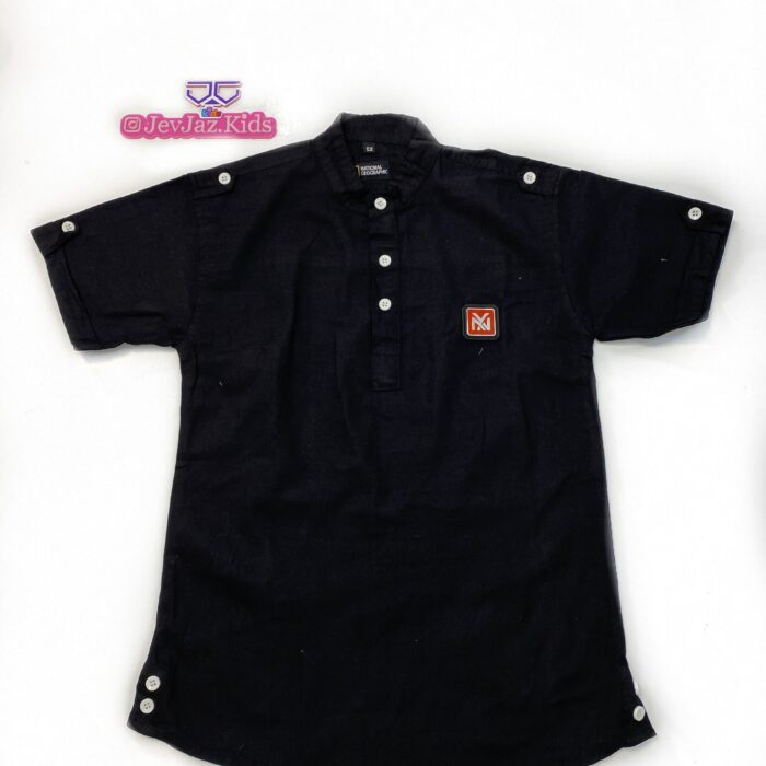 NATIONAL GEOGRAPHIC PLAIN SHIRT SHORT SLEEVE BUTTON DOWN (Black)