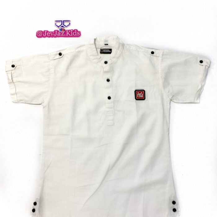 NATIONAL GEOGRAPHIC PLAIN SHIRT SHORT SLEEVE BUTTON DOWN (White)