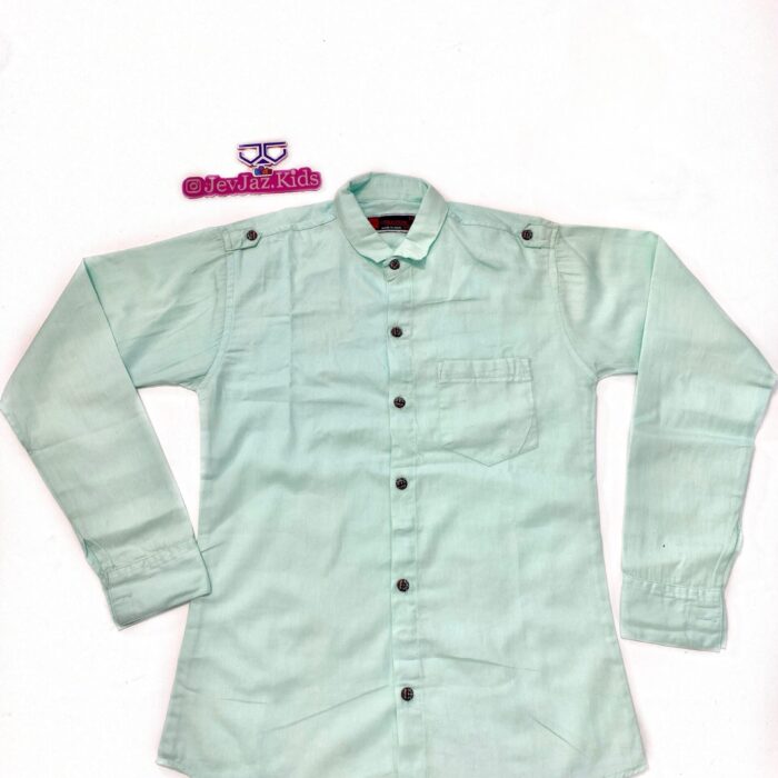 SR PLAIN DRESS SHIRT LONG SLEEVE BUTTON DOWN (GREEN)