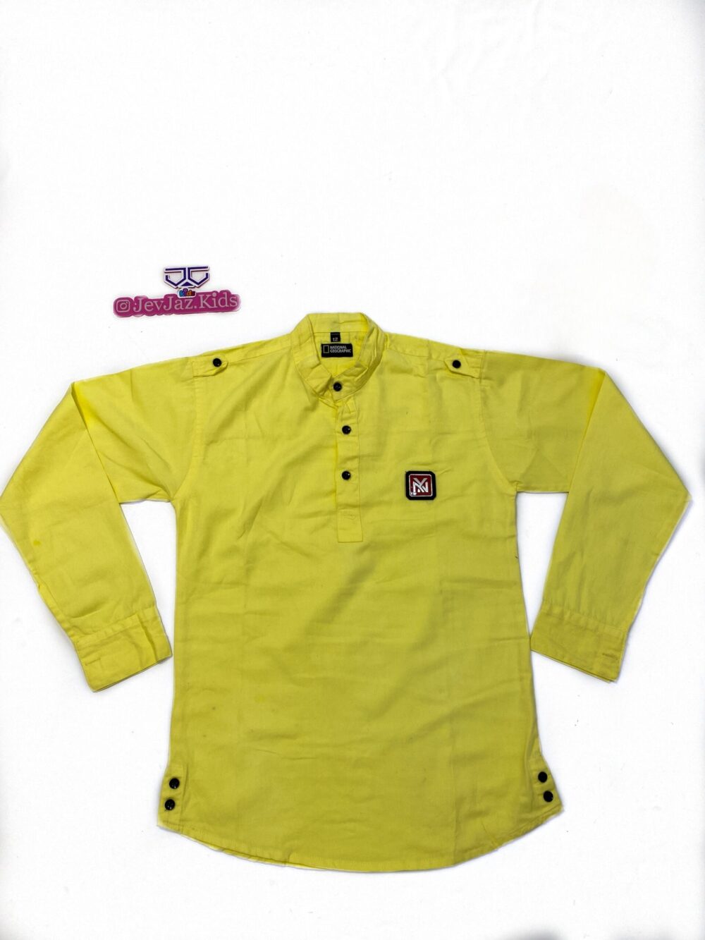 NATIONAL GEOGRAPHIC PLAIN SHIRT LONG SLEEVE BUTTON DOWN (Yellow)