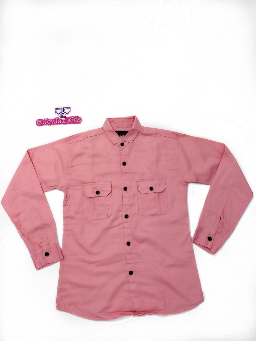SR PLAIN DRESS SHIRT LONG SLEEVE DOUBLE POCKET BUTTON DOWN (Pink)