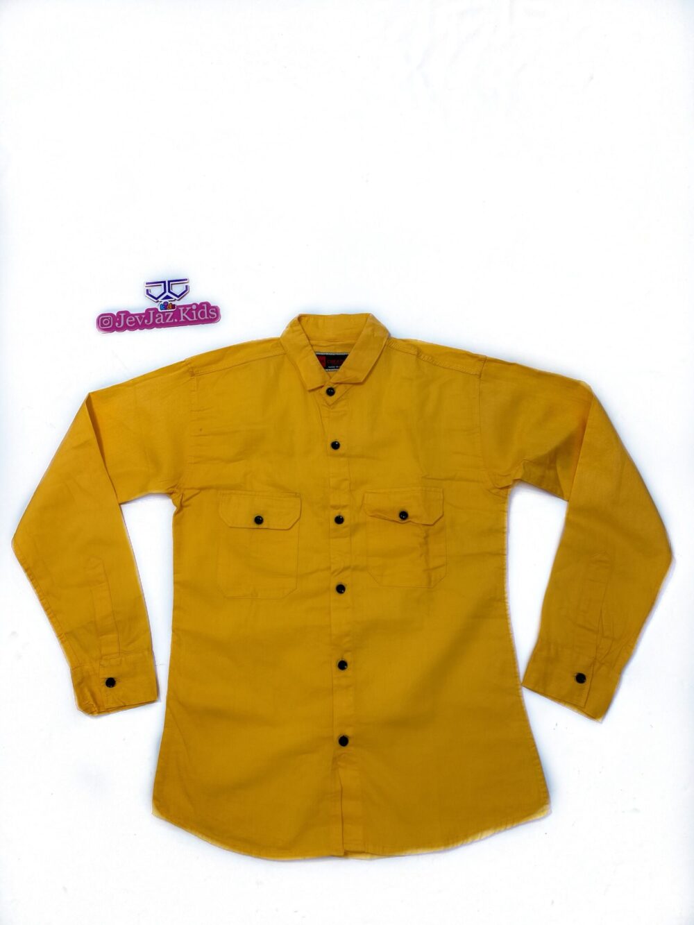 SR PLAIN DRESS SHIRT LONG SLEEVE DOUBLE POCKET BUTTON DOWN (Orange)