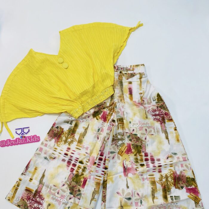 2PCS PLAIN AND PATTERN (Yellow)