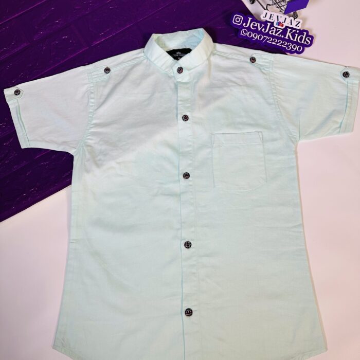 SR PLAIN DRESS SHIRT SHORT SLEEVE BUTTON DOWN (MINT)