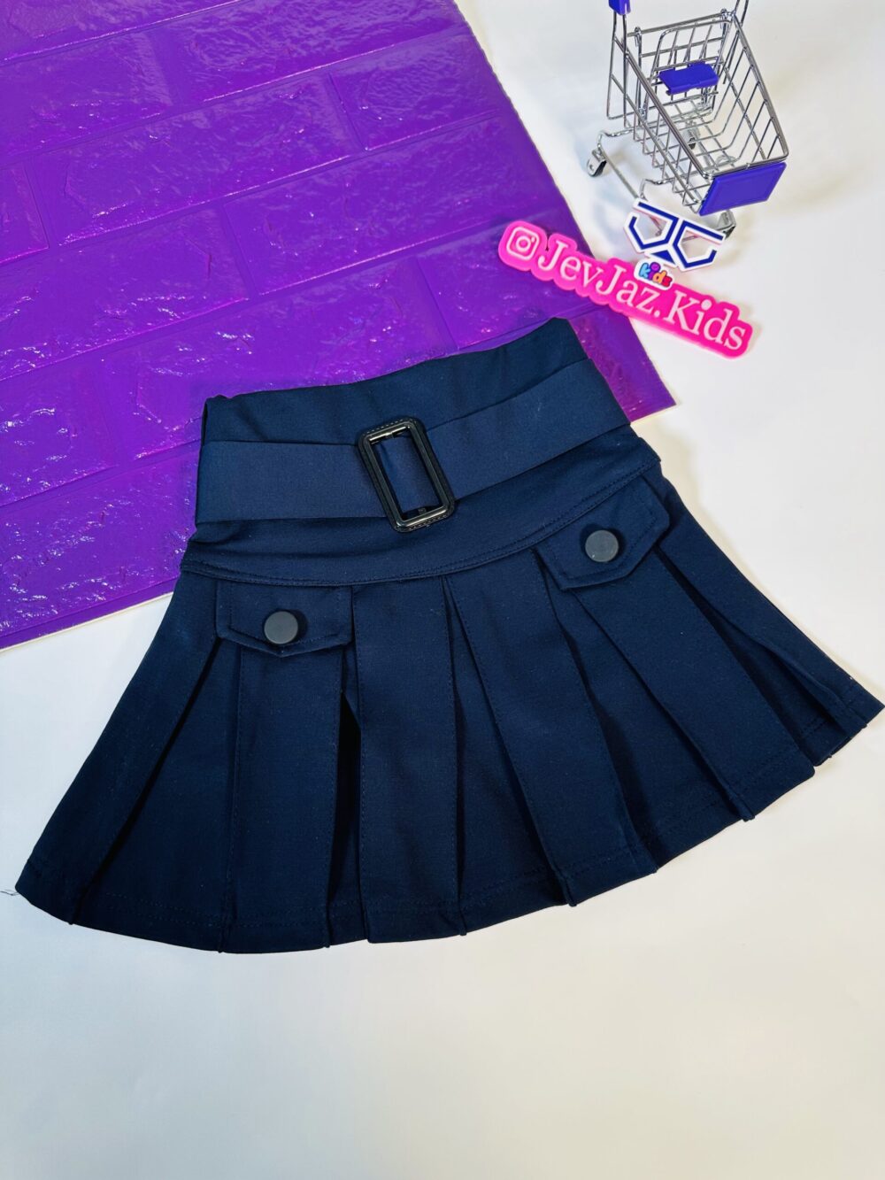 PLEATED SKIRT (Navy Blue)