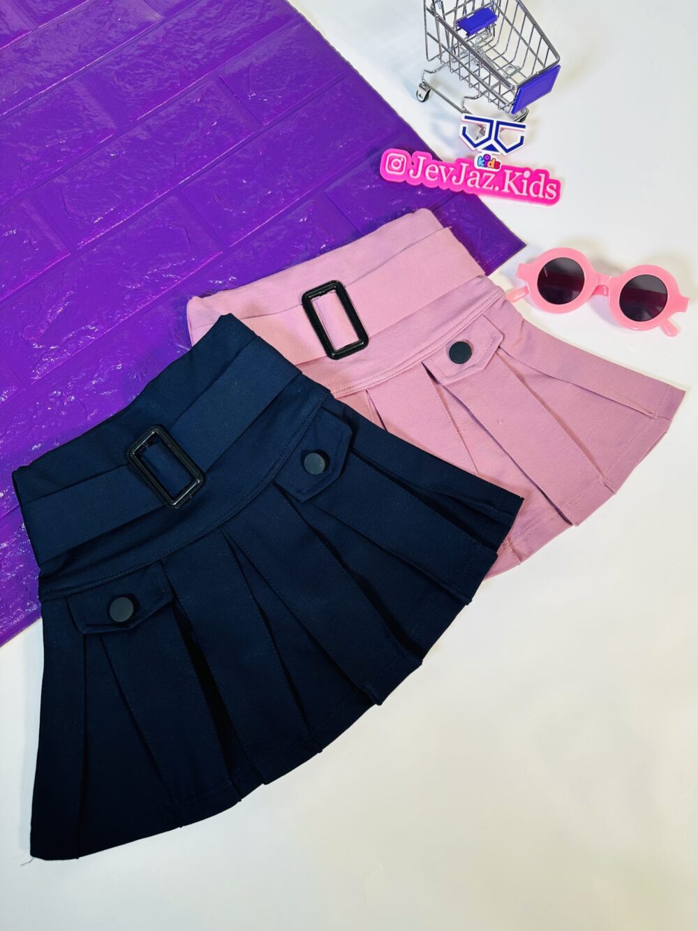 PLEATED SKIRT (Navy Blue) - Image 2