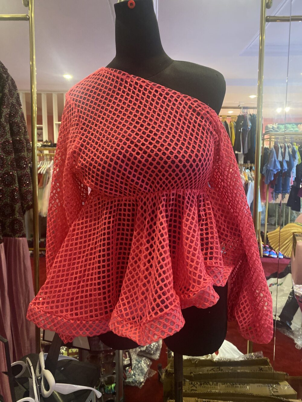 NET PINK TOP LONG SLEEVE
