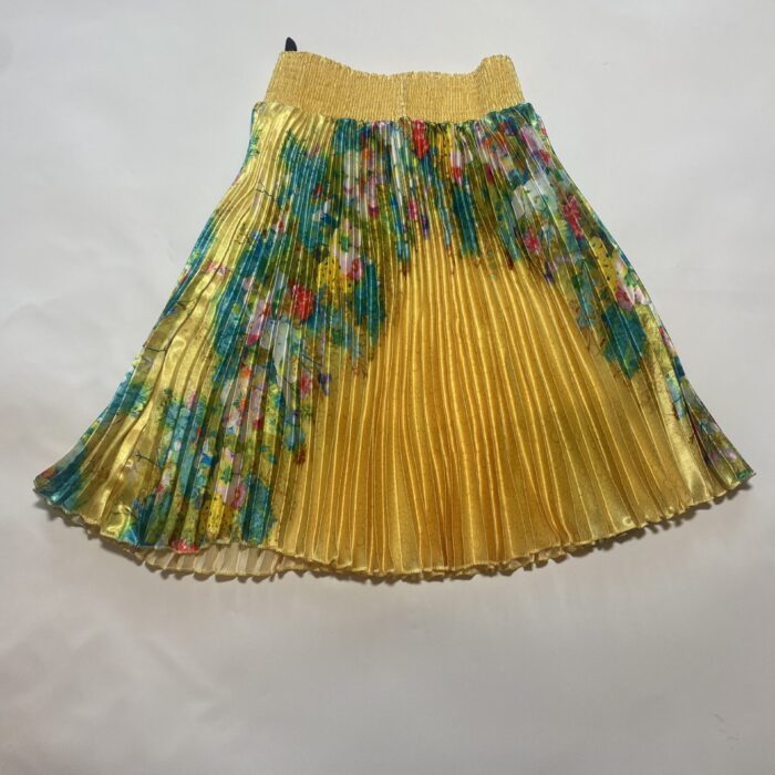 YELLOW FLOWER PLEATED SHIRT