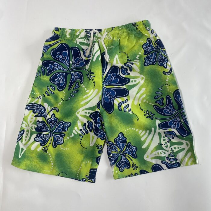 LEMON GREEN/NAVY FLORA WHITE SWIM SHORT