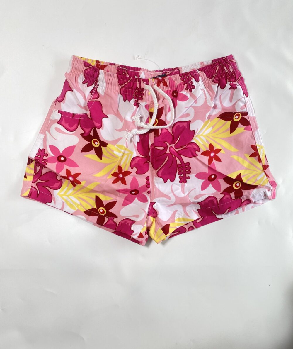 PINK/YELLOW WHITE FLORA SWIM SHORT