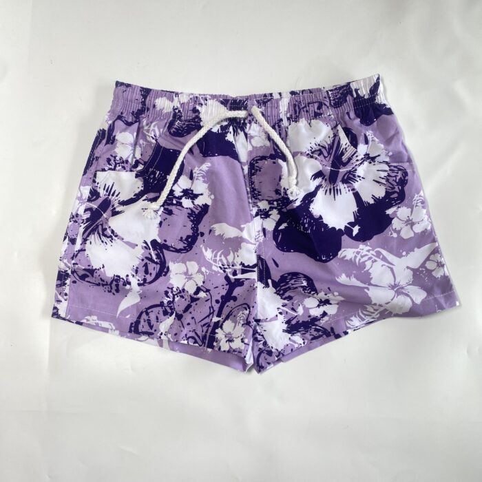 PURPLE/WHITE FLORA SWIM SHORT